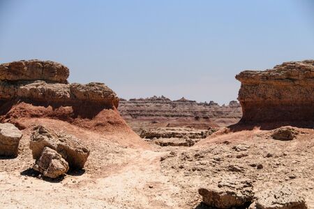Landscape shot of Badlands National Park, South Dakotaの写真素材