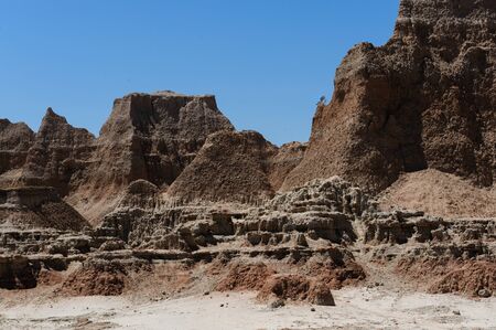 Landscape shot of Badlands National Park, South Dakotaの写真素材