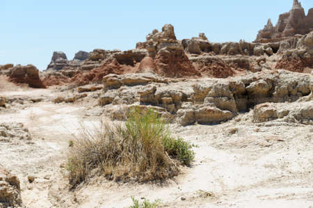 Landscape shot of Badlands National Park, South Dakotaの写真素材
