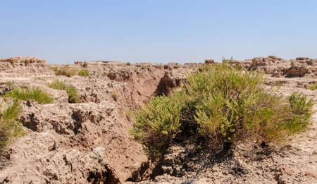 Landscape shot of Badlands National Park, South Dakotaの写真素材