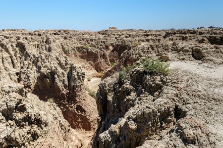 Landscape shot of Badlands National Park, South Dakotaの写真素材