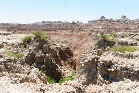 Landscape shot of Badlands National Park, South Dakotaの写真素材