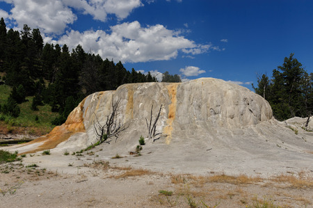 Orange Spring Mound in Mammoth Hot Springs, Yellowstone National Parkの写真素材