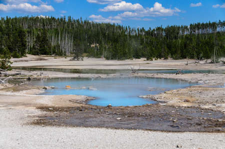 Lake in the Norris Geyser Basin in Yellowstone National Parkの写真素材