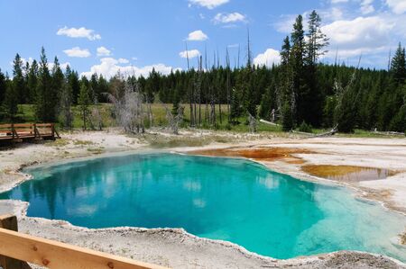 Hot springs in the West Thumb area in Yellowstone National Parkの写真素材