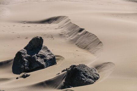 Rocks and Sand Dunes on the beach near the Oregon Coastの写真素材