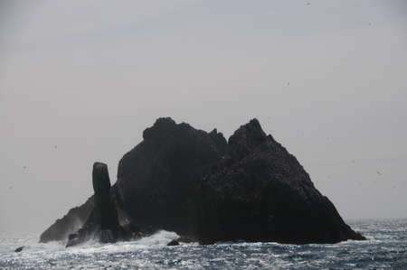 The Shag Rocks are six small, uninhabited, islands on the most western part of South Georgia. They are named after the South Georgian Imperial Shags, a sub-species of Comorants.の写真素材