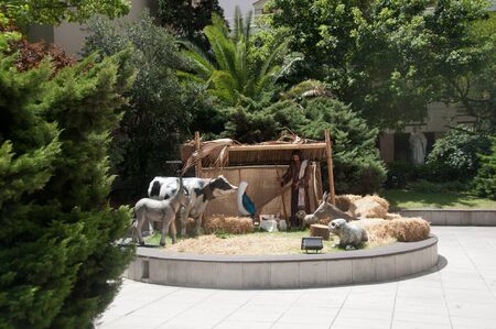 Arriving early January, some Christmas decorations were still up. In january it's summer in Buenos.の写真素材