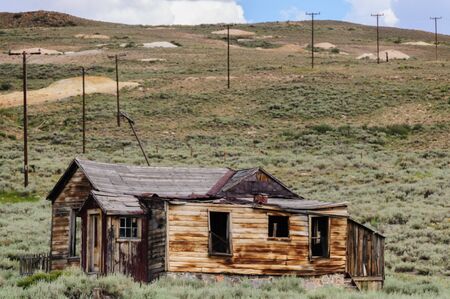 Ruined Buildings in the Californian Ghost Town of Bodie. Bodie is one of the best preserved Ghost...