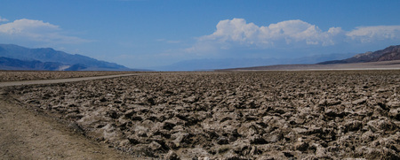 Landscape shot of the Devils Golf Course area in Death Valley National Parkの写真素材