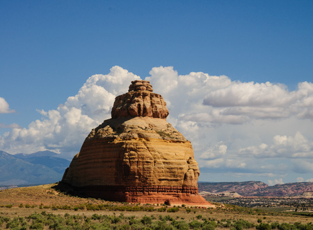A big rock formation along US highway 191 in Arizona, near the Needles exit to Canyonlands national Park,の写真素材