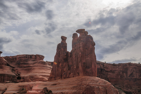 Delicate rock formations in Arches National Park, USAの写真素材
