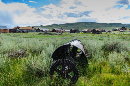 Discarded Mining equipment left in the American Ghost Town of Bodie, on the California Nevada Borderの写真素材
