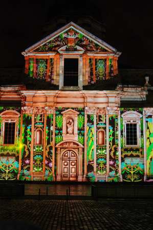 GHENT, BELGIUM - FEBRUARY 2, 2018. The Light festival in the city center of Ghent. The light festival is a famous festival in the inner city of Ghent, organized every three years.のeditorial素材