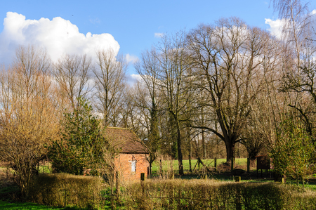 An old Garden Shed in a Rural Area of East-Flanders, Belgiumの写真素材