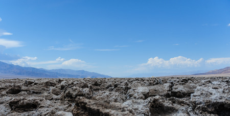 Landscape shot of the Devils Golf Course area in Death Valley National Parkの写真素材