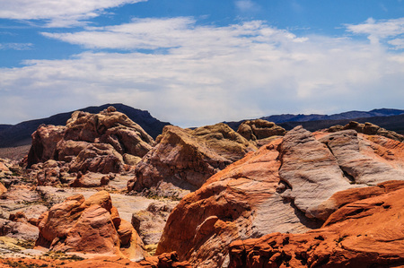 The Colorful Rock formations of the Valley of Fire State Park in Nevada.の写真素材