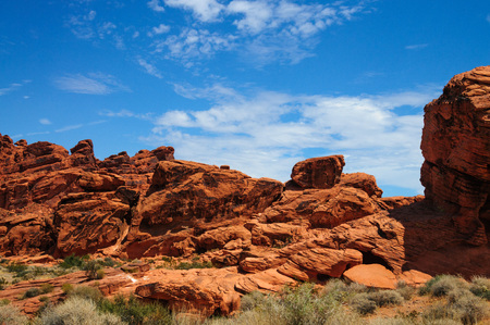 The Colorful Rock formations of the Valley of Fire State Park in Nevada.の写真素材
