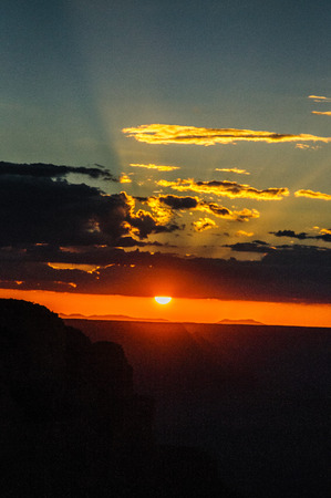 The South Rim of the Grand Canyon on an early August evening, just before sunset
