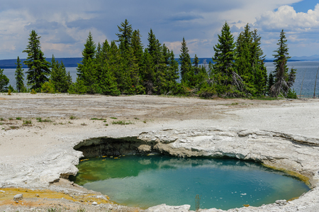 Hot springs in the West Thumb area in Yellowstone National Parkの写真素材