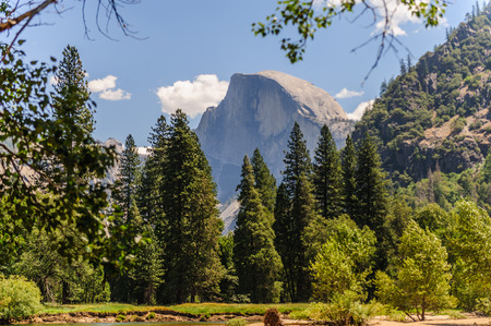 Half Dome, as seen from Yosemite Valley on a bright Summers Afternoon.の写真素材