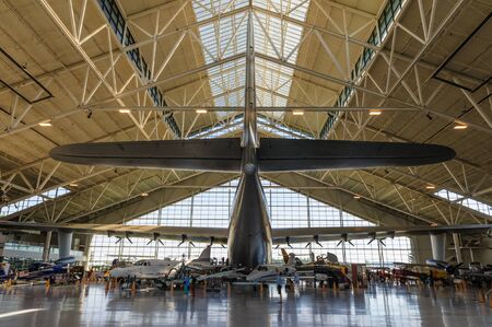 McMinville OR, July 19, 2017. The Spruce Goose on display in the Evergreen aviation Museum in McMinville, Oregon. The Spruce Goose is the Largest Aircraft ever build, developed in WWII.のeditorial素材