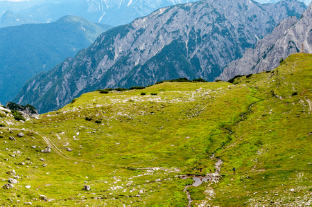 Rugged Mountain Ranges in Tre Cima Natural Park Area in the Italian Dolomites.の写真素材