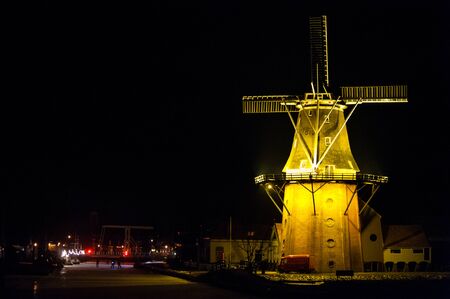 Windmill "de Zwaluw", in the village of Birdaardのeditorial素材