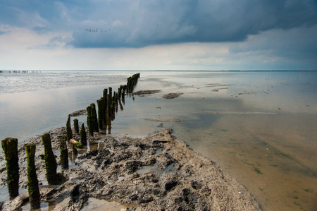 The Noarderleech area in Friesland, on a stormy day.の写真素材