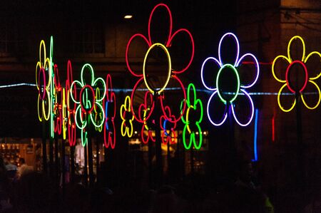 Jerusalem, Israel. June 9, 2013. Close-up of people attending the Light Festival in Jerusalem.のeditorial素材