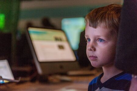 Lelystad, November 2, 2013. Visitors attending FSWeekend, the worlds largest annual Flight Simulation exhibit.のeditorial素材