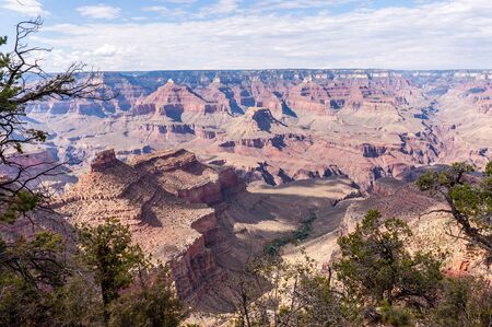 Overlooking the Grand Canyon from the Southern Rim, west of Grand Canyon Villageの写真素材