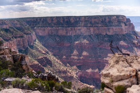 Overlooking the Grand Canyon from the Southern Rim, west of Grand Canyon Villageの写真素材