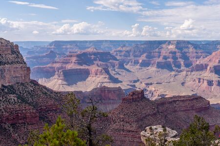 Overlooking the Grand Canyon from the Southern Rim, west of Grand Canyon Villageの写真素材