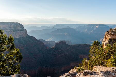 A sunset over the Grand Canyon, as seen from the South Rim Trail, near Yavapai Point.の写真素材