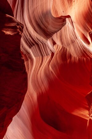 The Deep Red Canyon Walls of the Upper Antelope Canyon, near Page, Arizona.