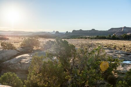 Sunrise at the Needles District Campground. Canyonlands National Park, Utahの写真素材