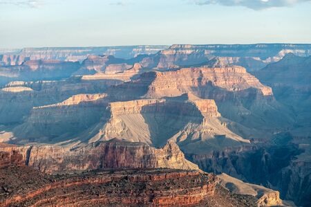 The rising sun over the grand canyon near Yavapai Point, on the southern Rim.の写真素材