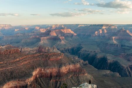 The rising sun over the grand canyon near Yavapai Point, on the southern Rim.の写真素材