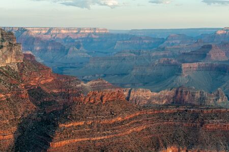 The rising sun over the grand canyon near Yavapai Point, on the southern Rim.の写真素材