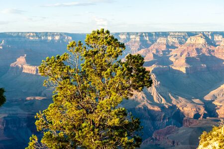 A sunset over the Grand Canyon, as seen from the South Rim Trail, near Yavapai Point.の写真素材