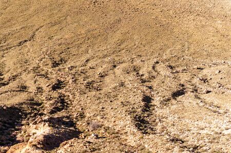A telephoto shot of the walls of the Barringer crater in Arizona.の写真素材