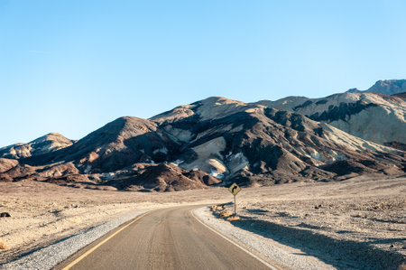 Exterior of the landscape near the artists palette drive, in Death Valley National Park.