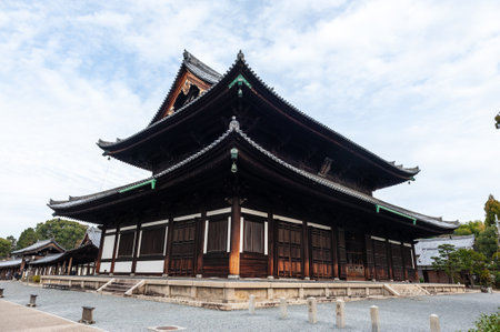 Kyoto, Japan - December 29, 2019. Exterior shot of the Tufuku-Ji Temple complex.のeditorial素材