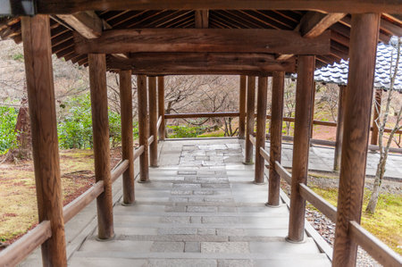 Kyoto, Japan, December 29, 2019. Detail of the Tsutenkyo Bridge in Kyoto, Japanのeditorial素材