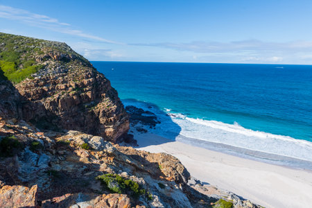 The rugged landscape near Cape of Good Hope, South Africaの写真素材