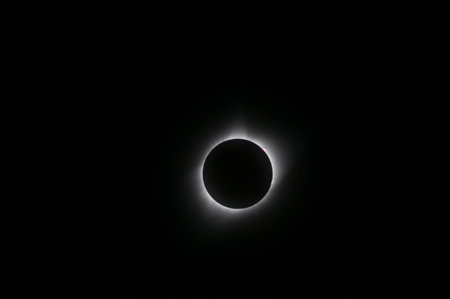 Telephoto shot of the Eclipsed sun during the great North American Eclispe of 2017.の写真素材