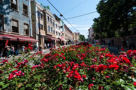Istanbul, Turkey - June 3, 2012. Street scene in Central Istanbul.の写真素材