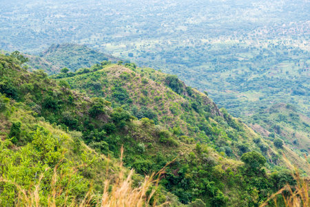 Impression of the steep walls of the african rift vally in Kenyaの写真素材