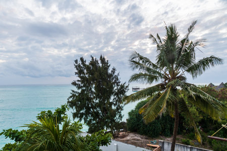 Outdoor shot of the coastline of northern zanzibar.の写真素材